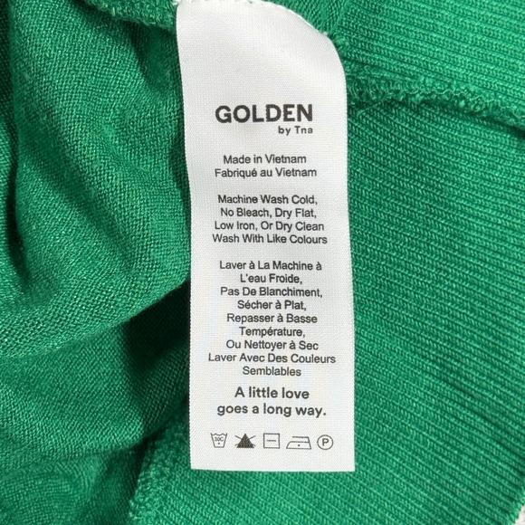 Aritzia TNA Golden Cardigan Sweater Womens XS Green Knit Button Front Preppy - Picture 7 of 10